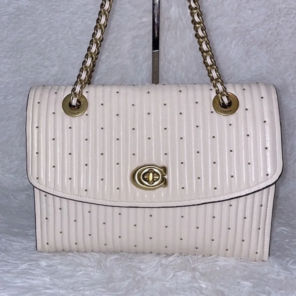 Coach Parker Chain Crossbody Bag Shoulder Purse with Quilting & Rivets i… - Picture 4 of 16